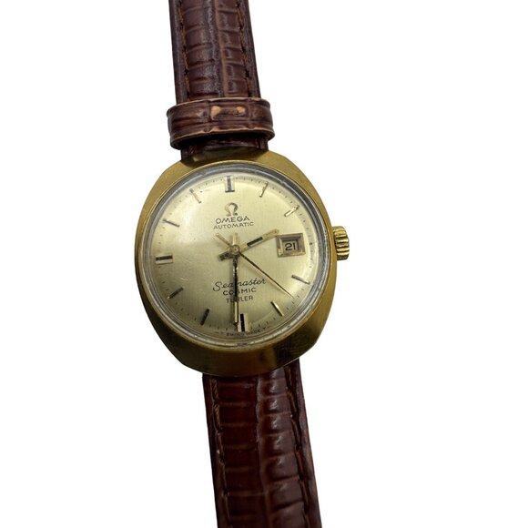 Vintage Omega Seamaster Cosmic 566018 Champagne Automatic Date Ladies Wristwatch - Picture 3 of 16
